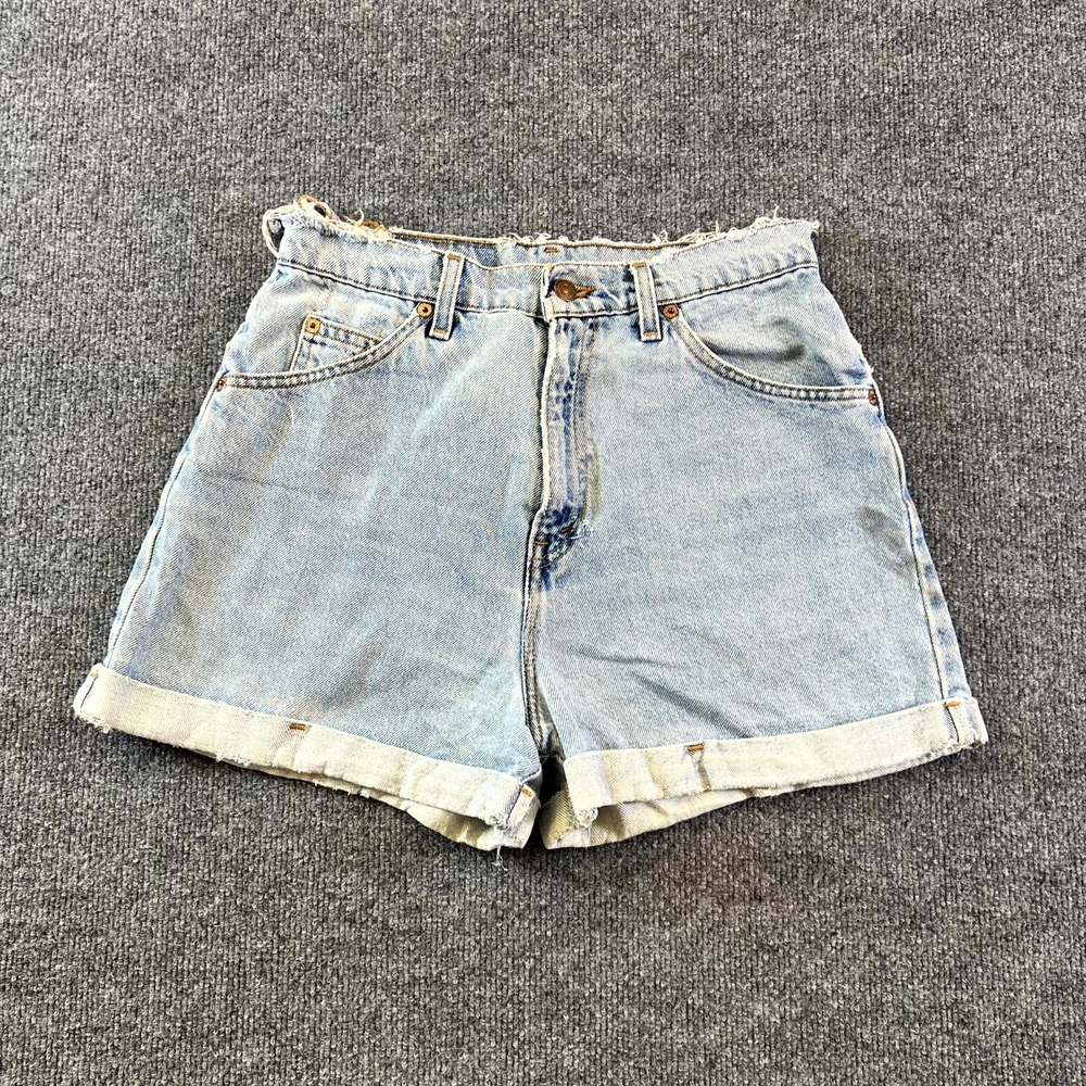 Vintage Levi's 954 Shorts Women's 11 Light Blue Denim Cuffed Boyfriend Retro 90s